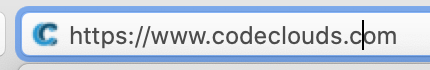 caption: the CodeClouds URL with our favicon